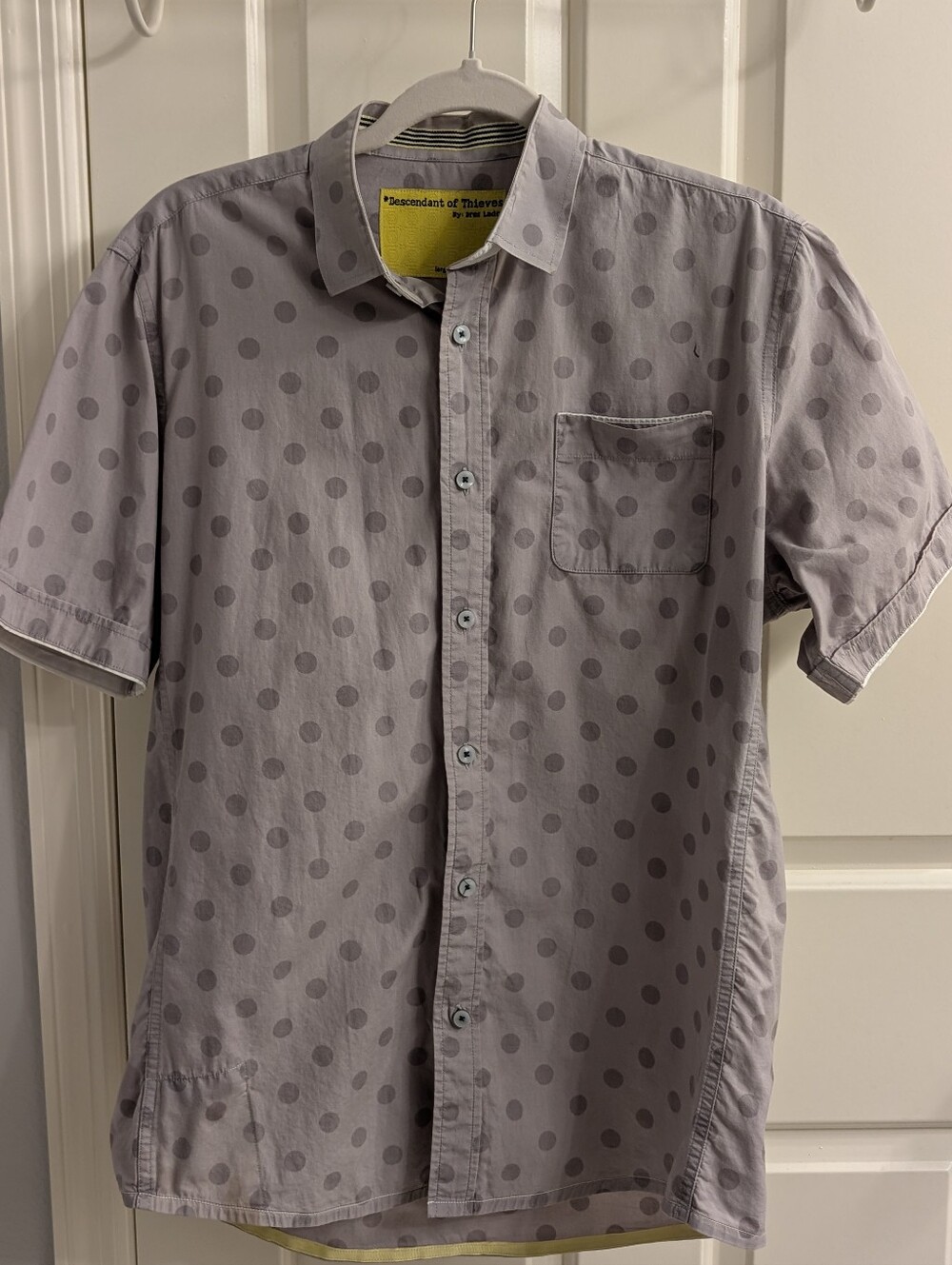 Descendant Of Thieves Polka Dot Short Sleeve Button-Down Shirt